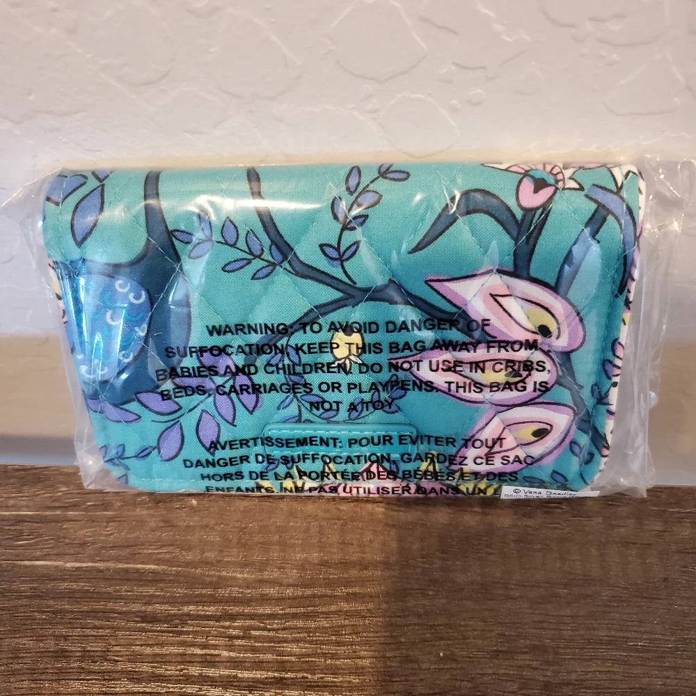 Vera Bradley Peacock Garden RFID Small Bifold Wallet